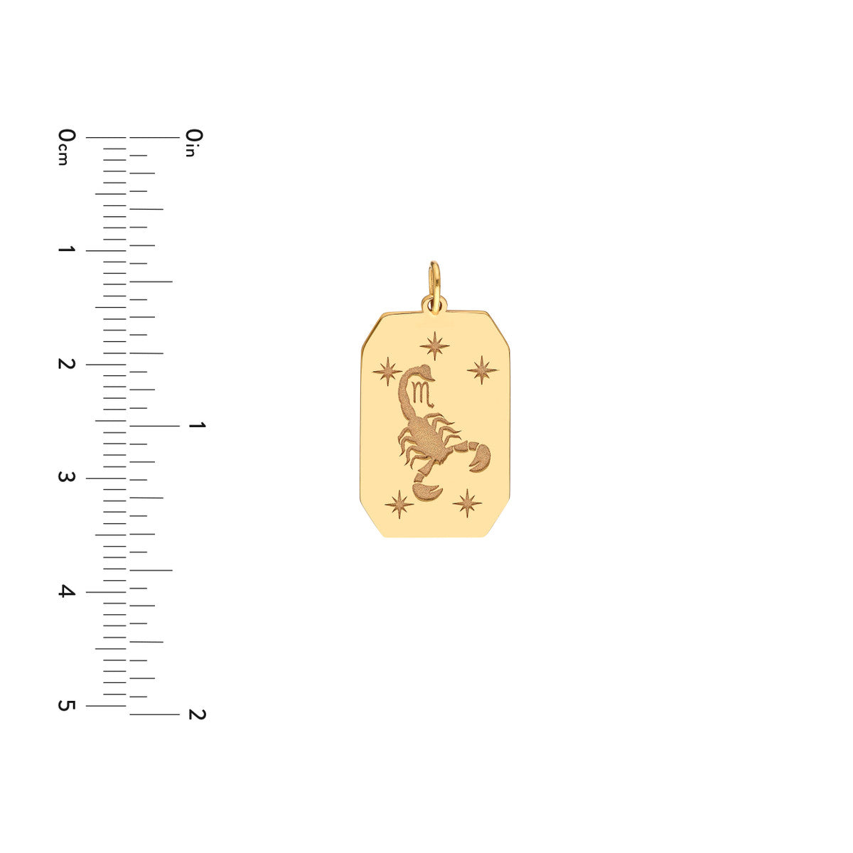 Scorpio Engraved Pendant 14K Yellow Gold