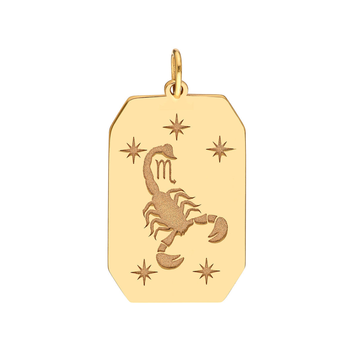 Scorpio Engraved Pendant 14K Yellow Gold