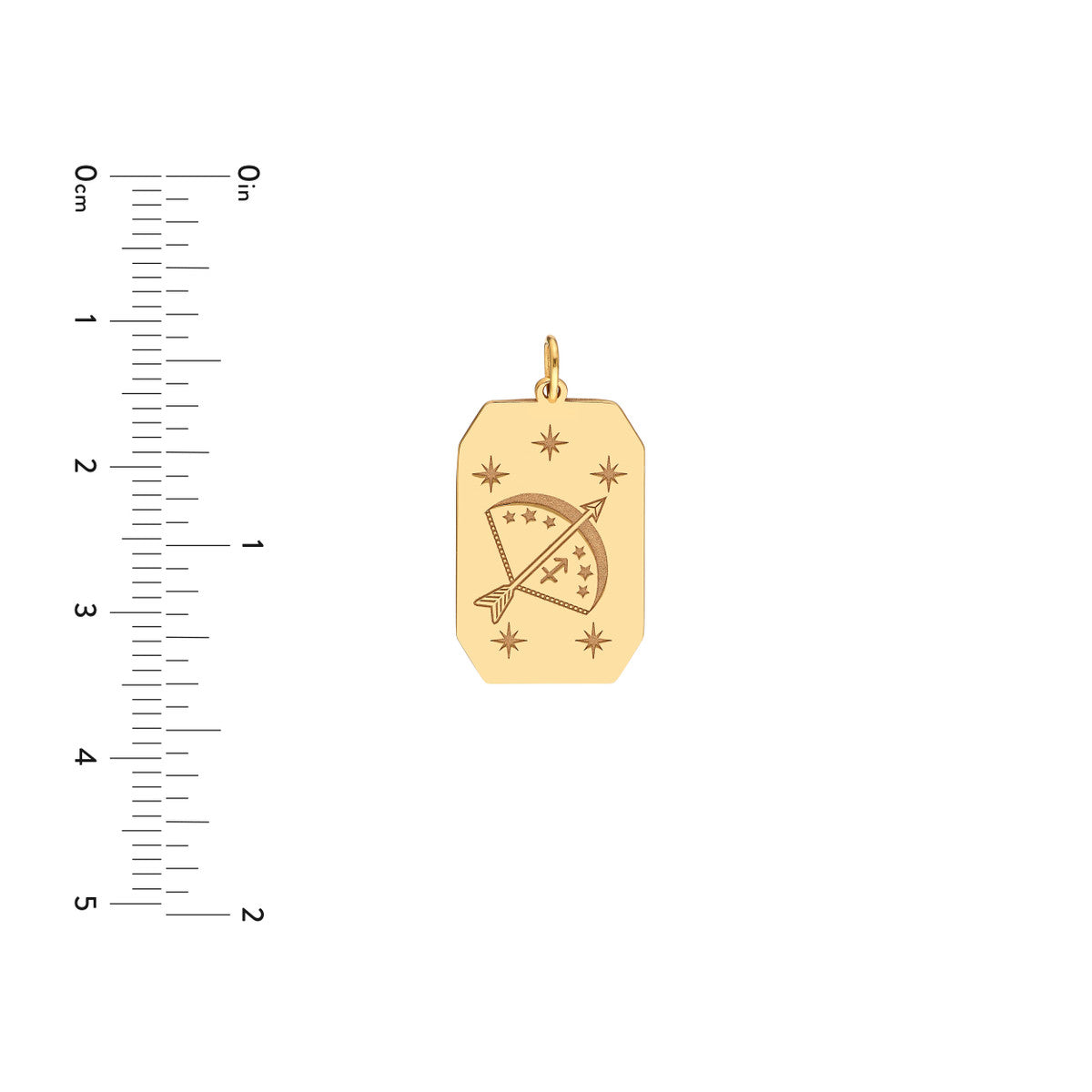 Sagittarius Engraved Pendant 14K Yellow Gold