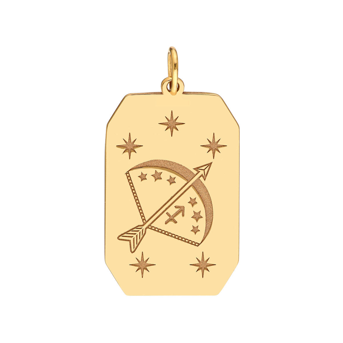 Sagittarius Engraved Pendant 14K Yellow Gold