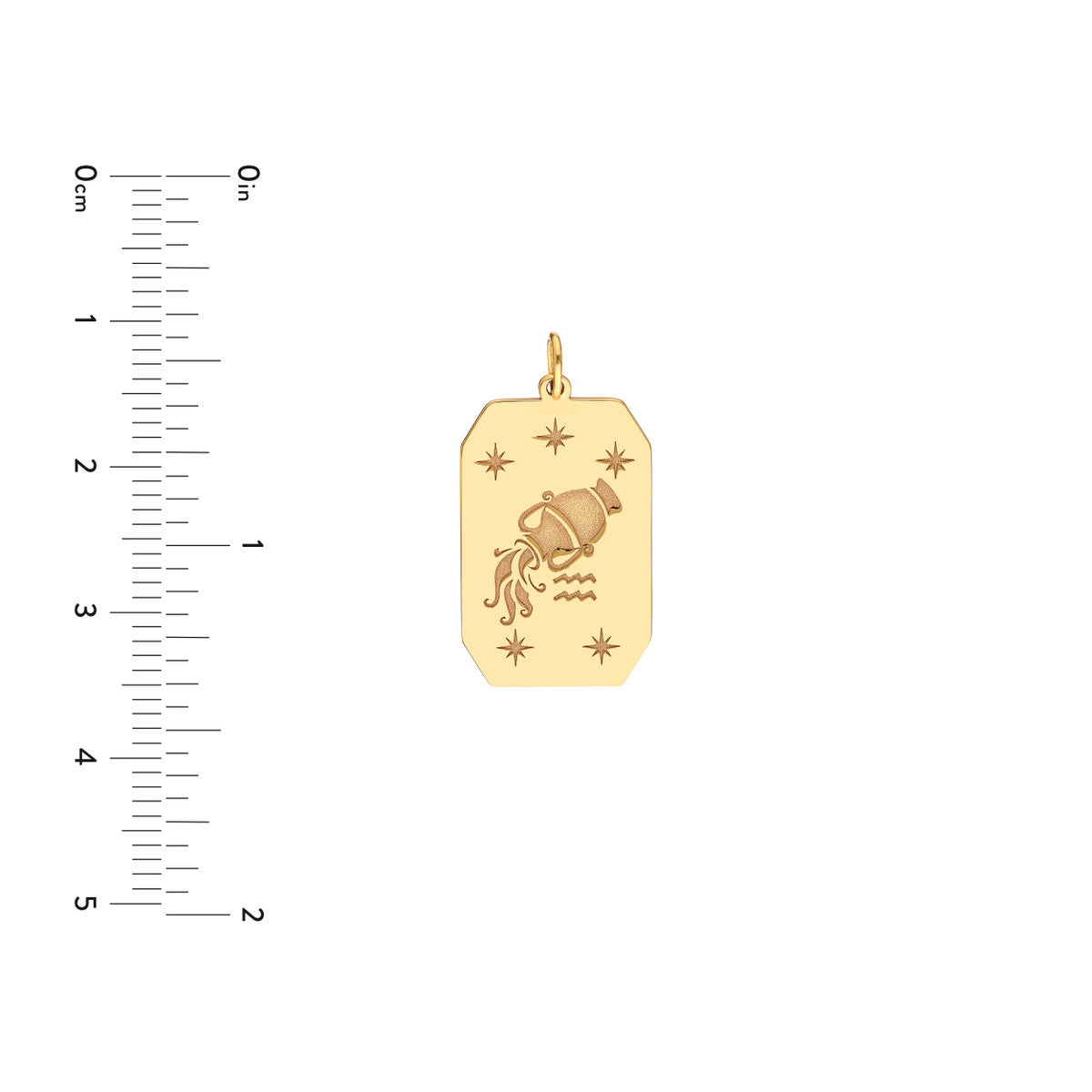 Aquarius Engraved Pendant 14K Yellow Gold