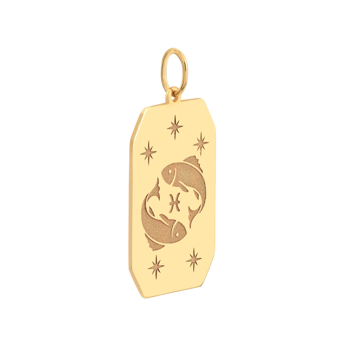 Pisces Engraved Pendant 14K Yellow Gold