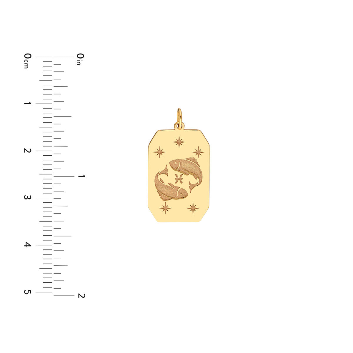 Pisces Engraved Pendant 14K Yellow Gold