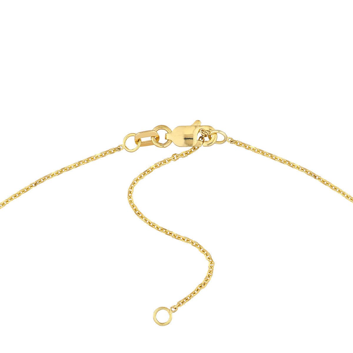 Block Lined Initial 'L' with Diamond Necklace 14K Yellow Gold