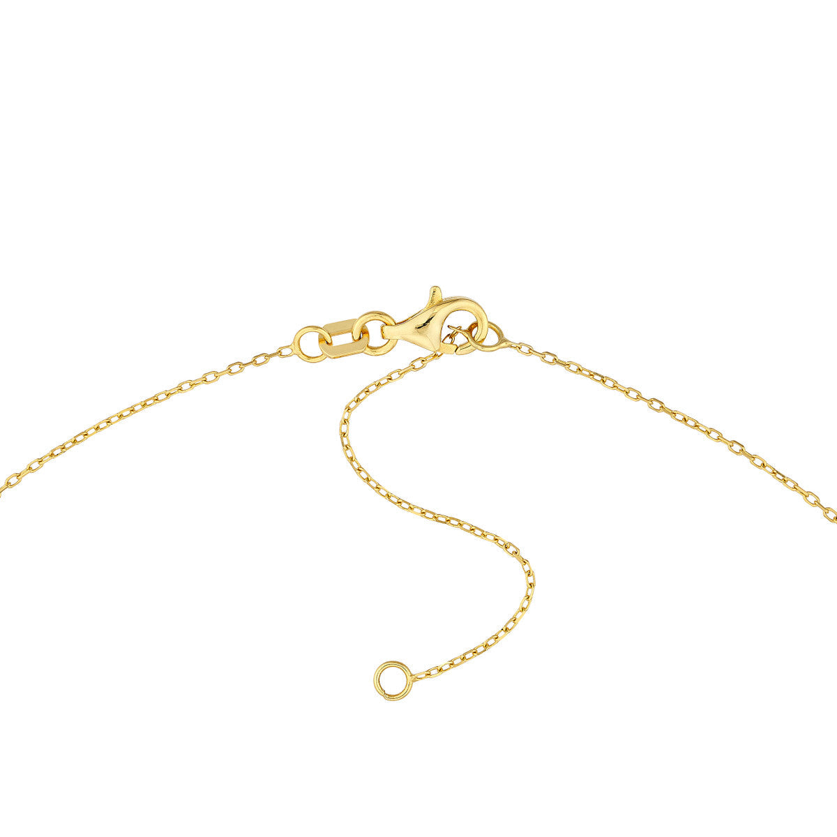 Diamond Gothic Initial Necklace 14K Yellow Gold