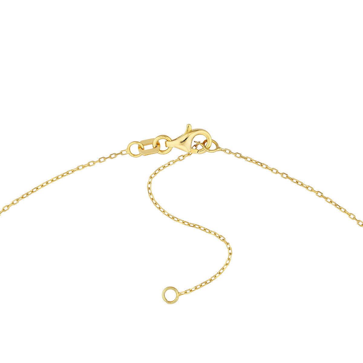 Diamond Gothic Initial Necklace 14K Yellow Gold