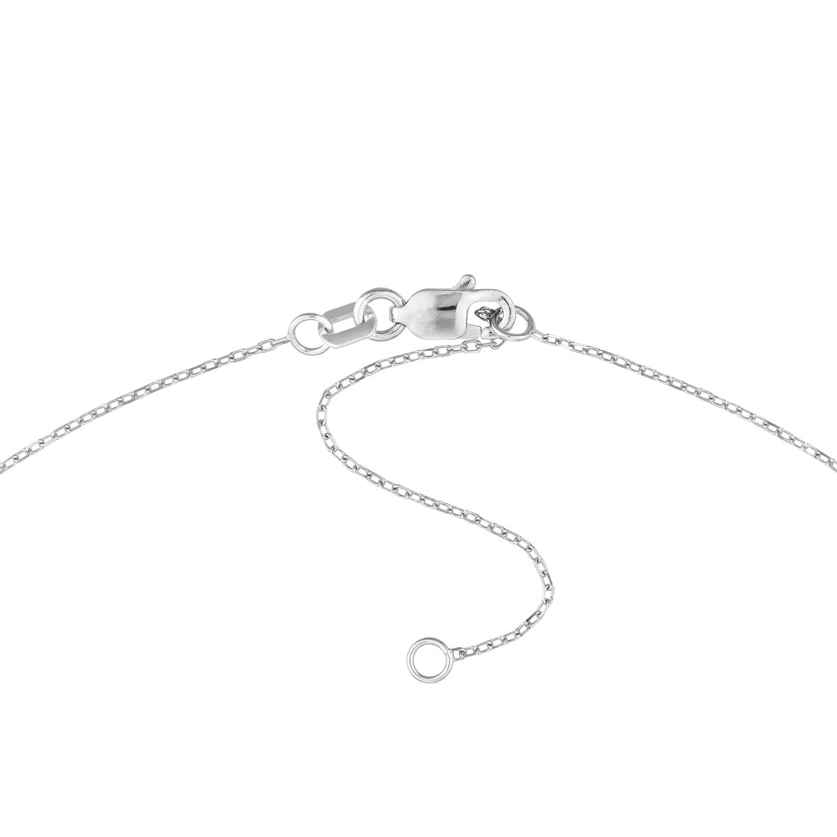 Script 'Q' with Diamond Bezel Necklace 14K Gold