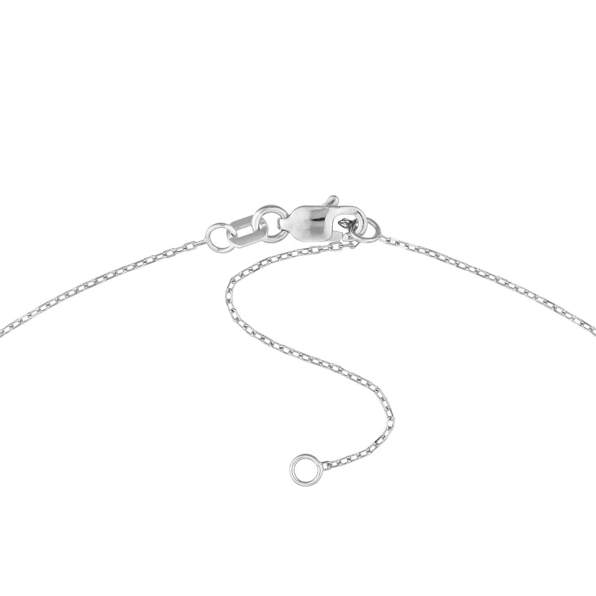 Script 'U' with Diamond Bezel Necklace 14K Gold