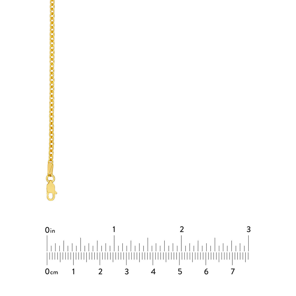 2.50mm Open Cable Chain 14K Yellow Gold