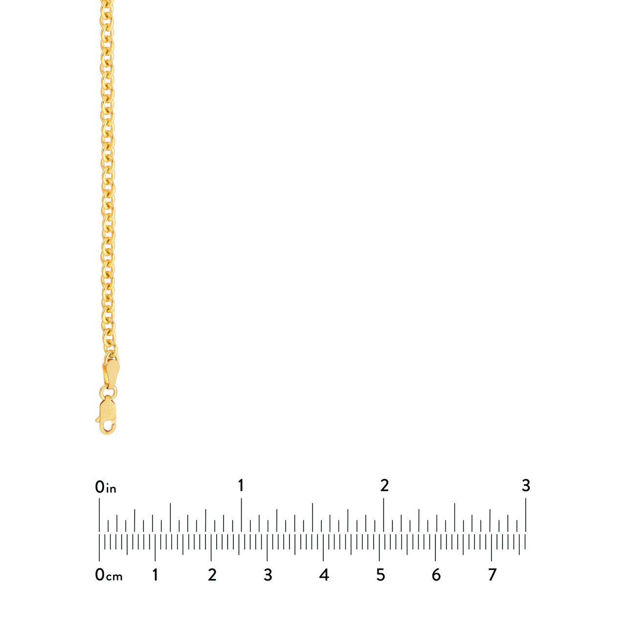 3.30mm Open Cable Chain 14K Yellow Gold