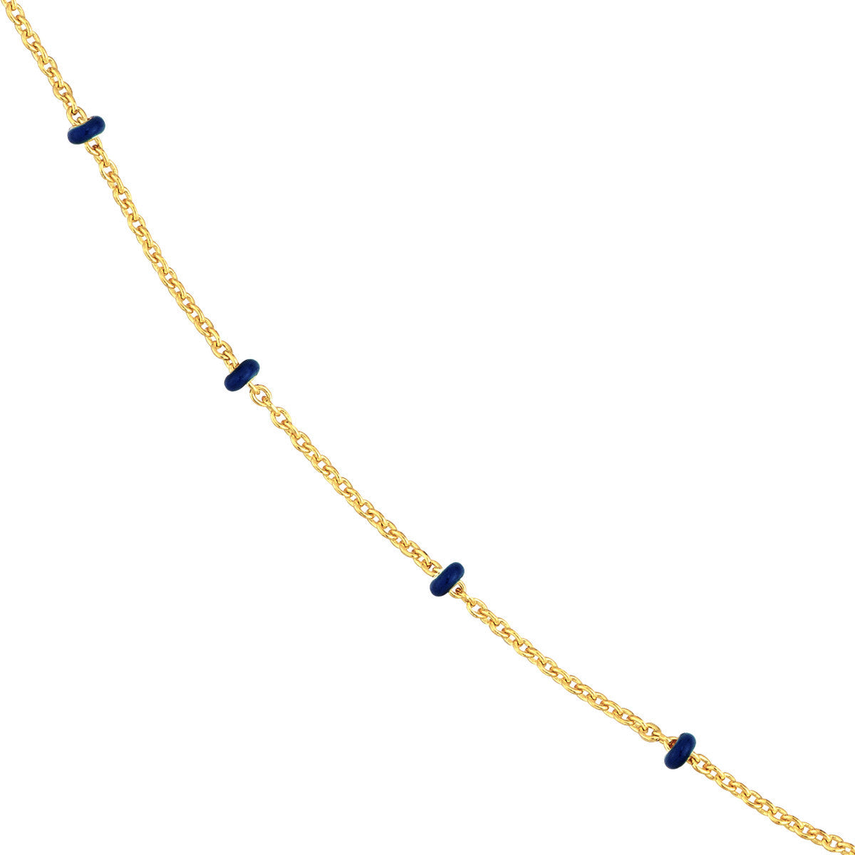 Enamel Bead Saturn Chain Necklace 14K Yellow Gold