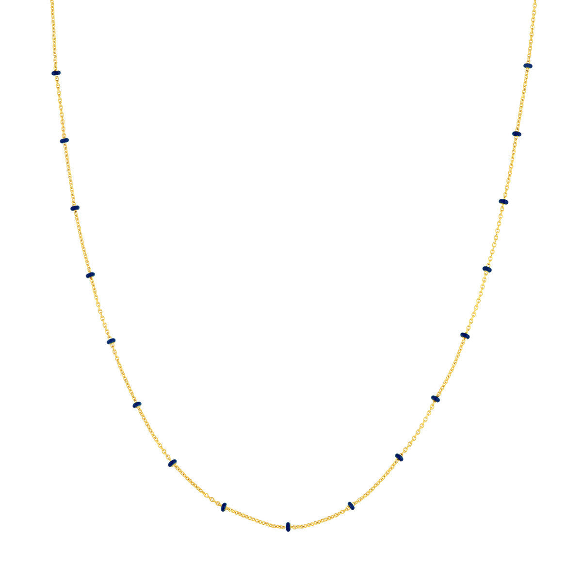 Enamel Bead Saturn Chain Necklace 14K Yellow Gold