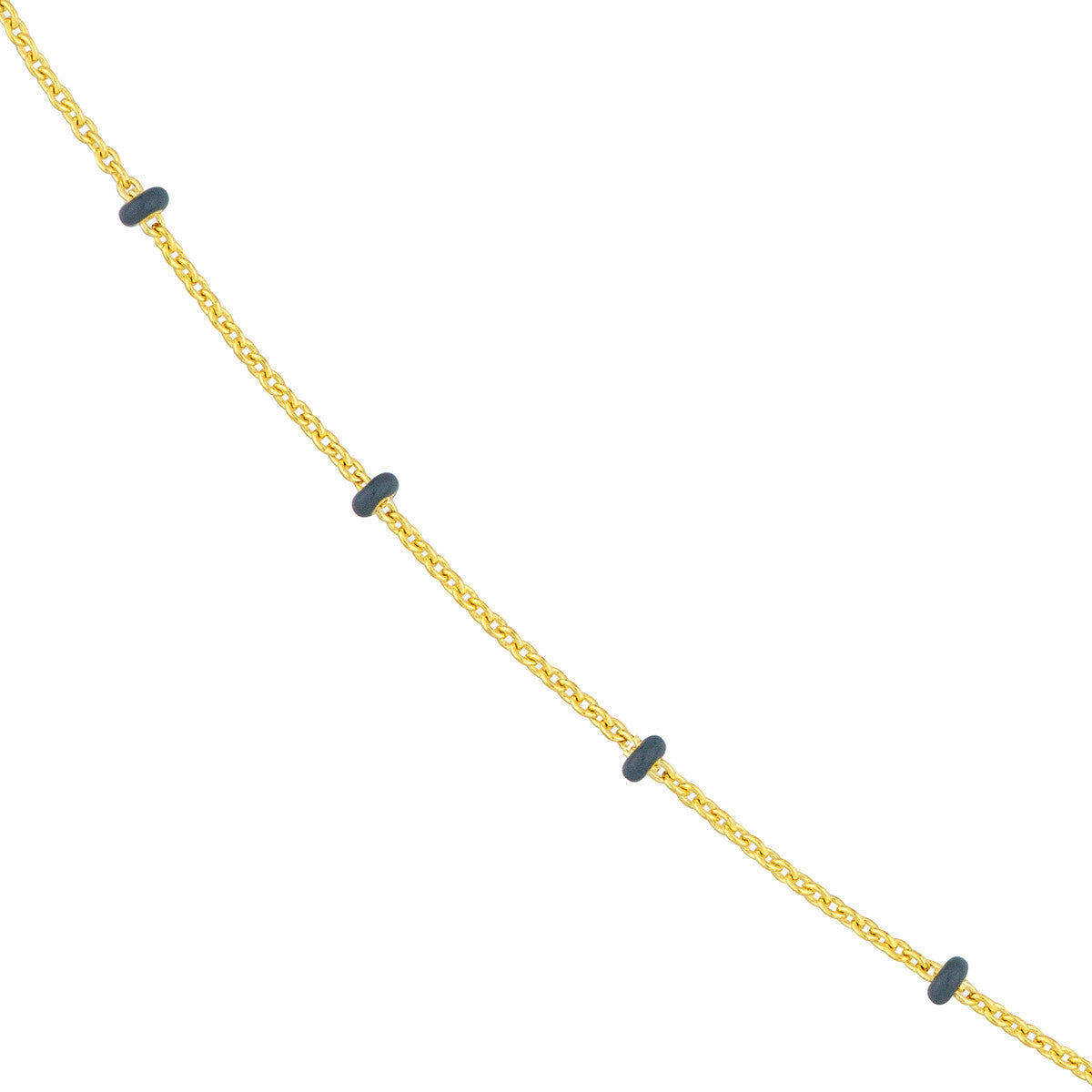 Enamel Bead Saturn Chain Necklace 14K Yellow Gold