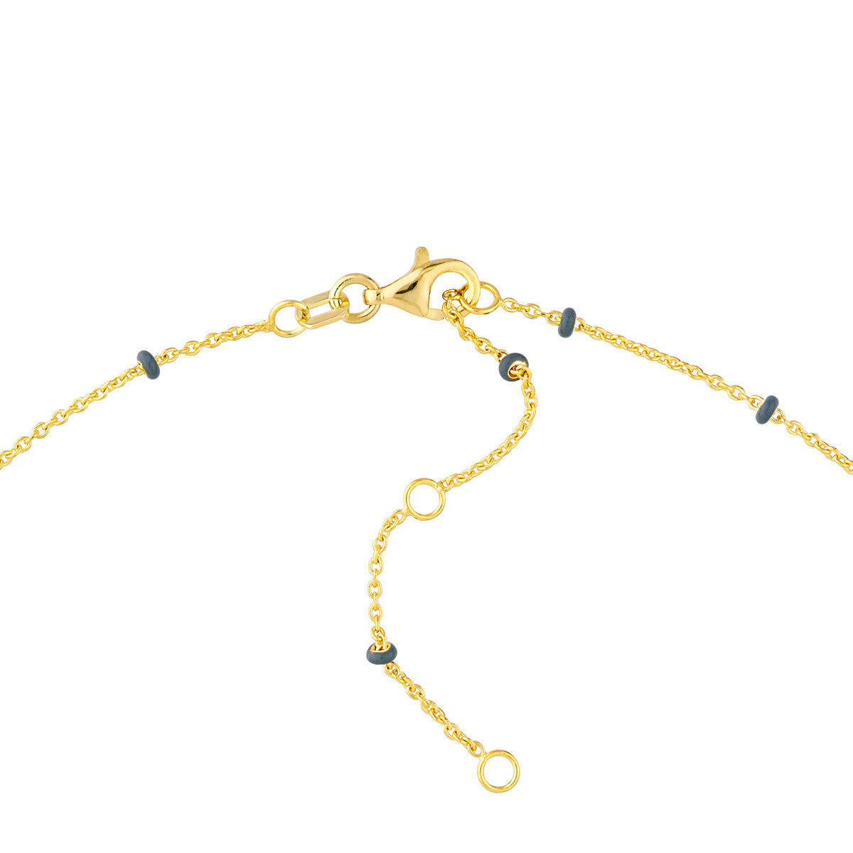 Enamel Bead Saturn Chain Necklace 14K Yellow Gold