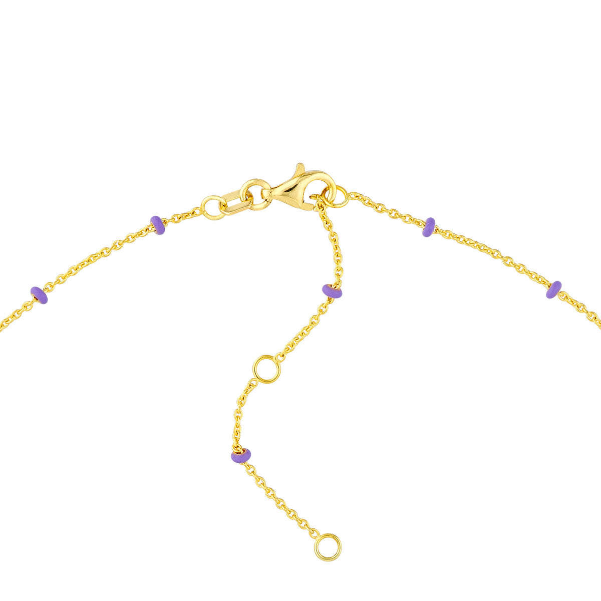 Enamel Bead Saturn Chain Necklace 14K Yellow Gold