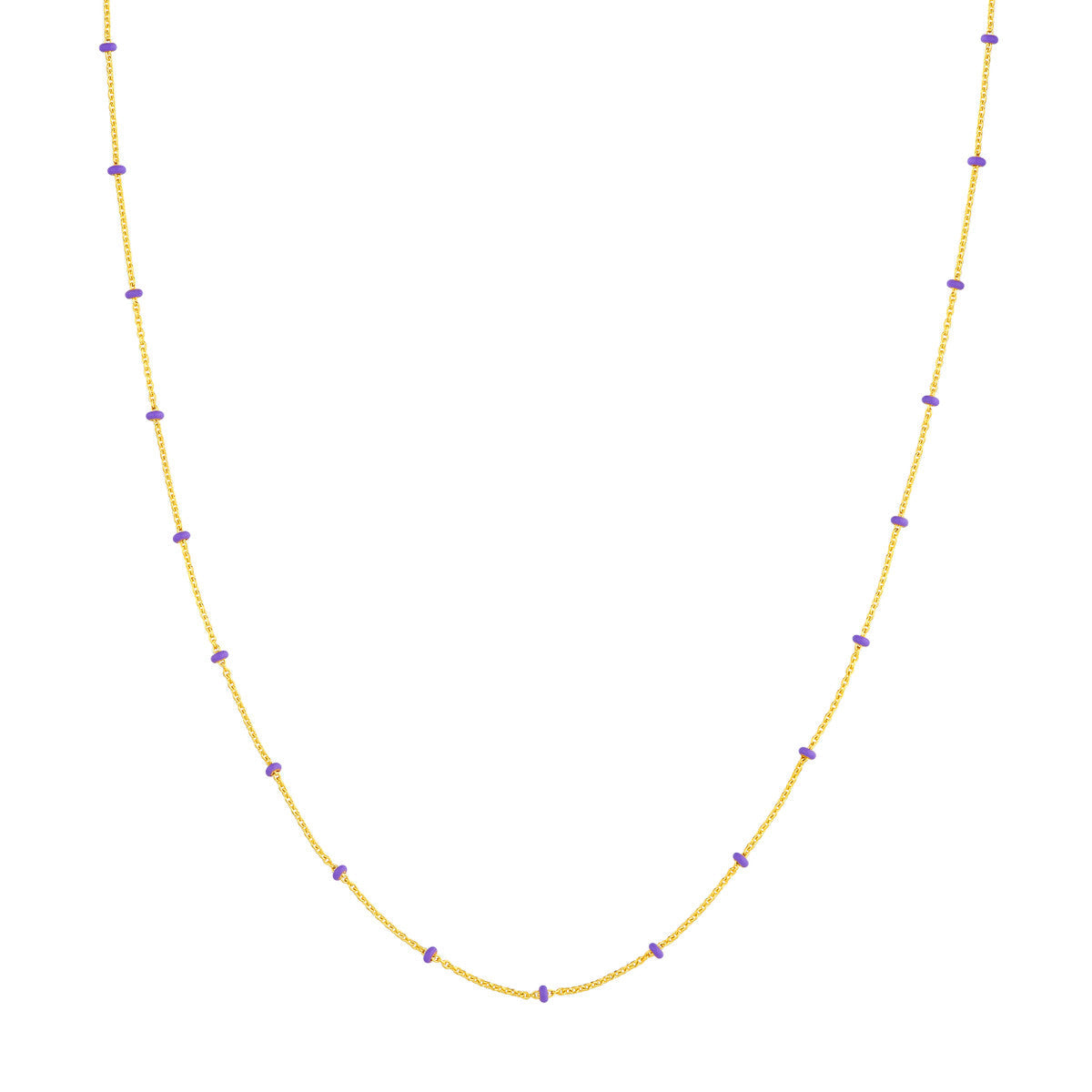 Enamel Bead Saturn Chain Necklace 14K Yellow Gold