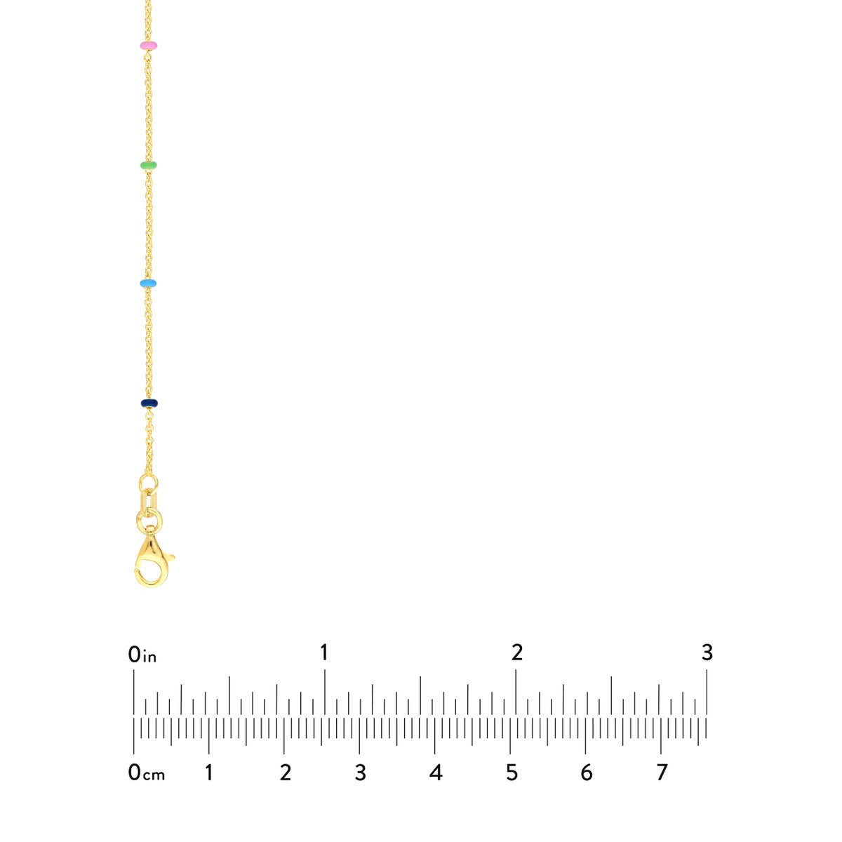 Enamel Bead Saturn Chain Necklace 14K Yellow Gold