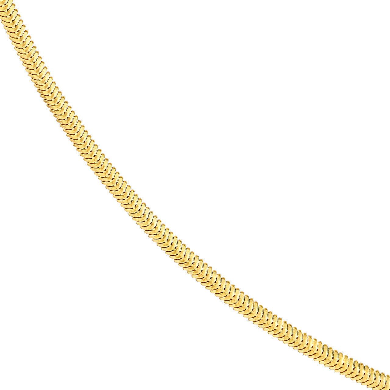 Hollow D/C Snake Anklet in 14K Yellow Gold