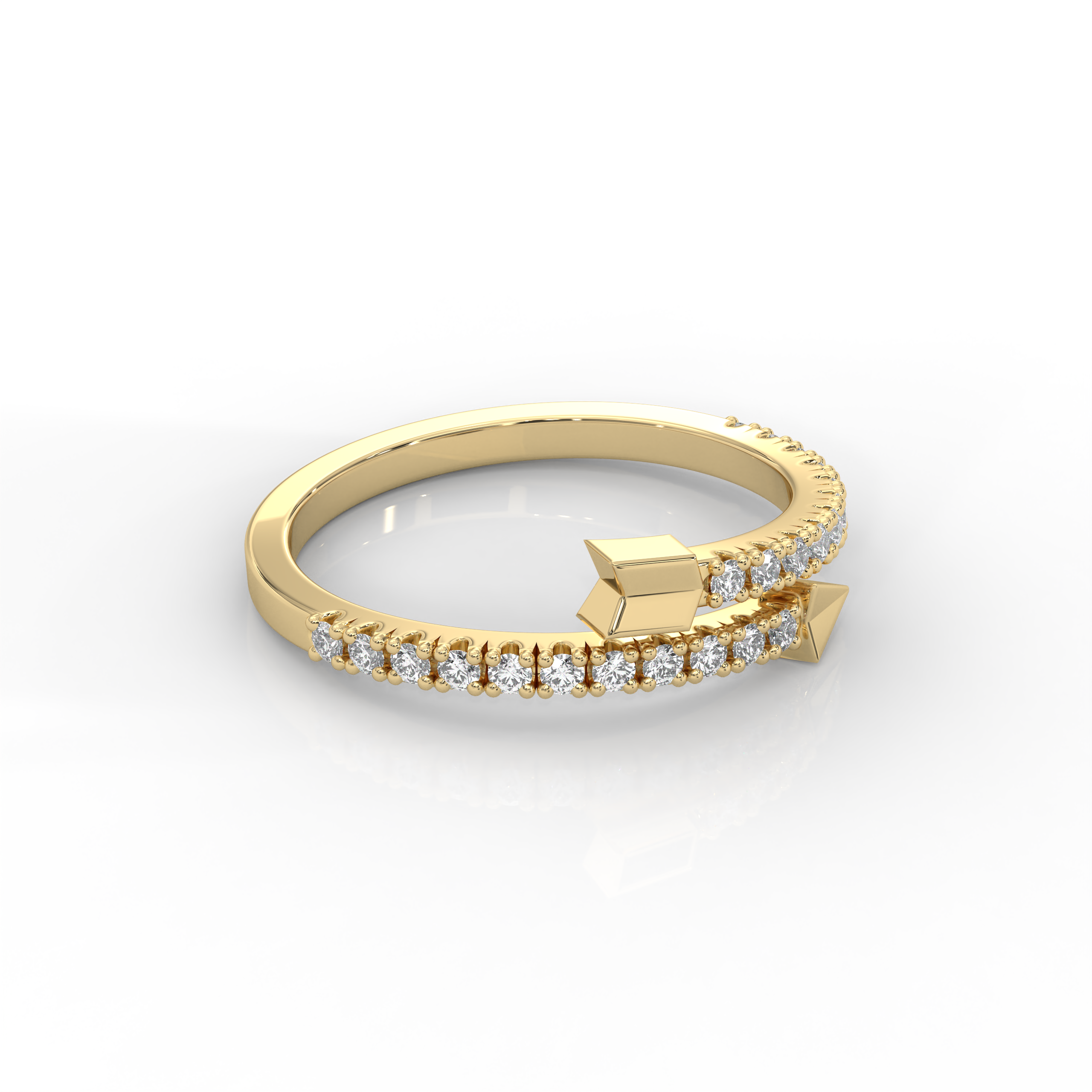 The Stacci Round Brilliant Cut Arrow Design Fashion Ring