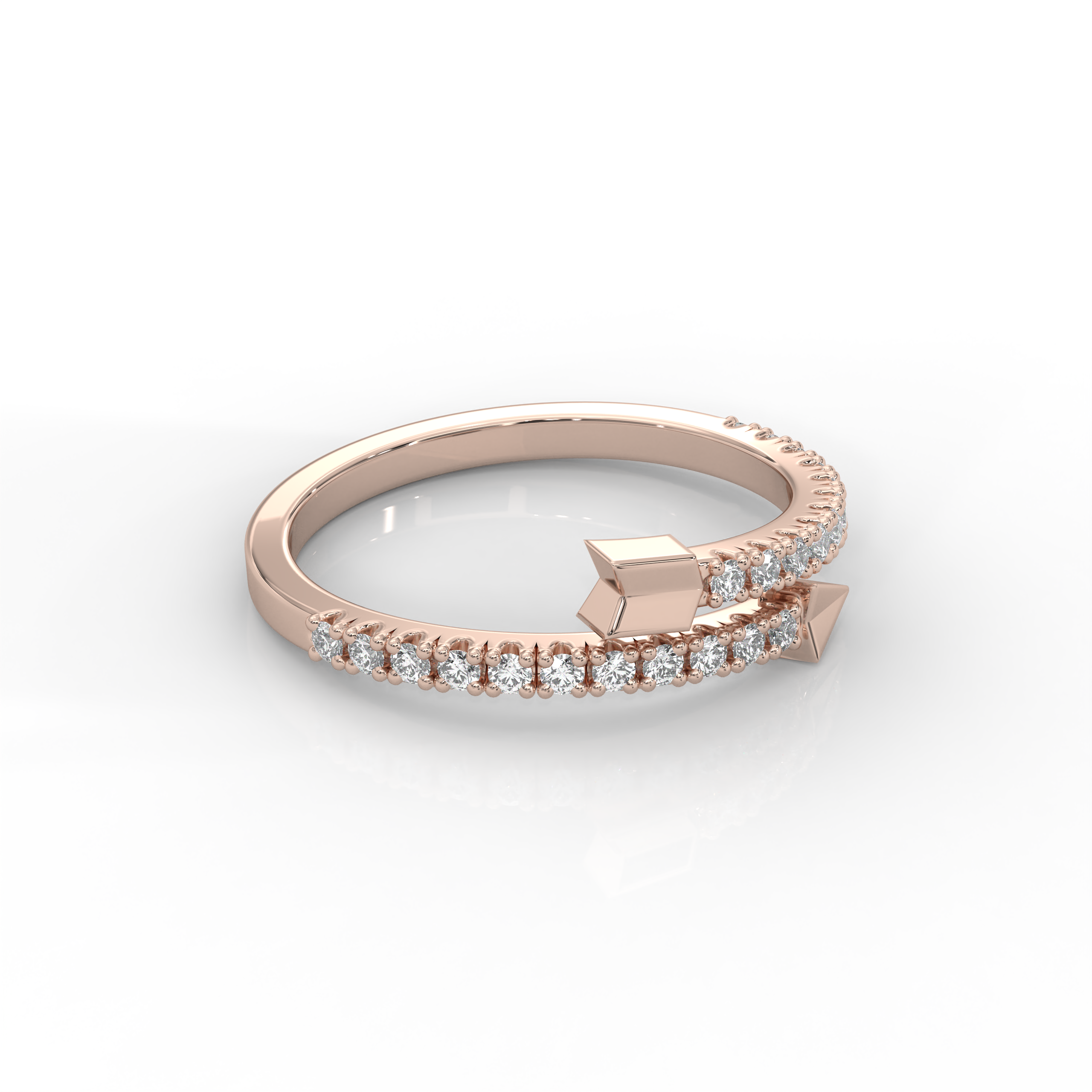 The Stacci Round Brilliant Cut Arrow Design Fashion Ring