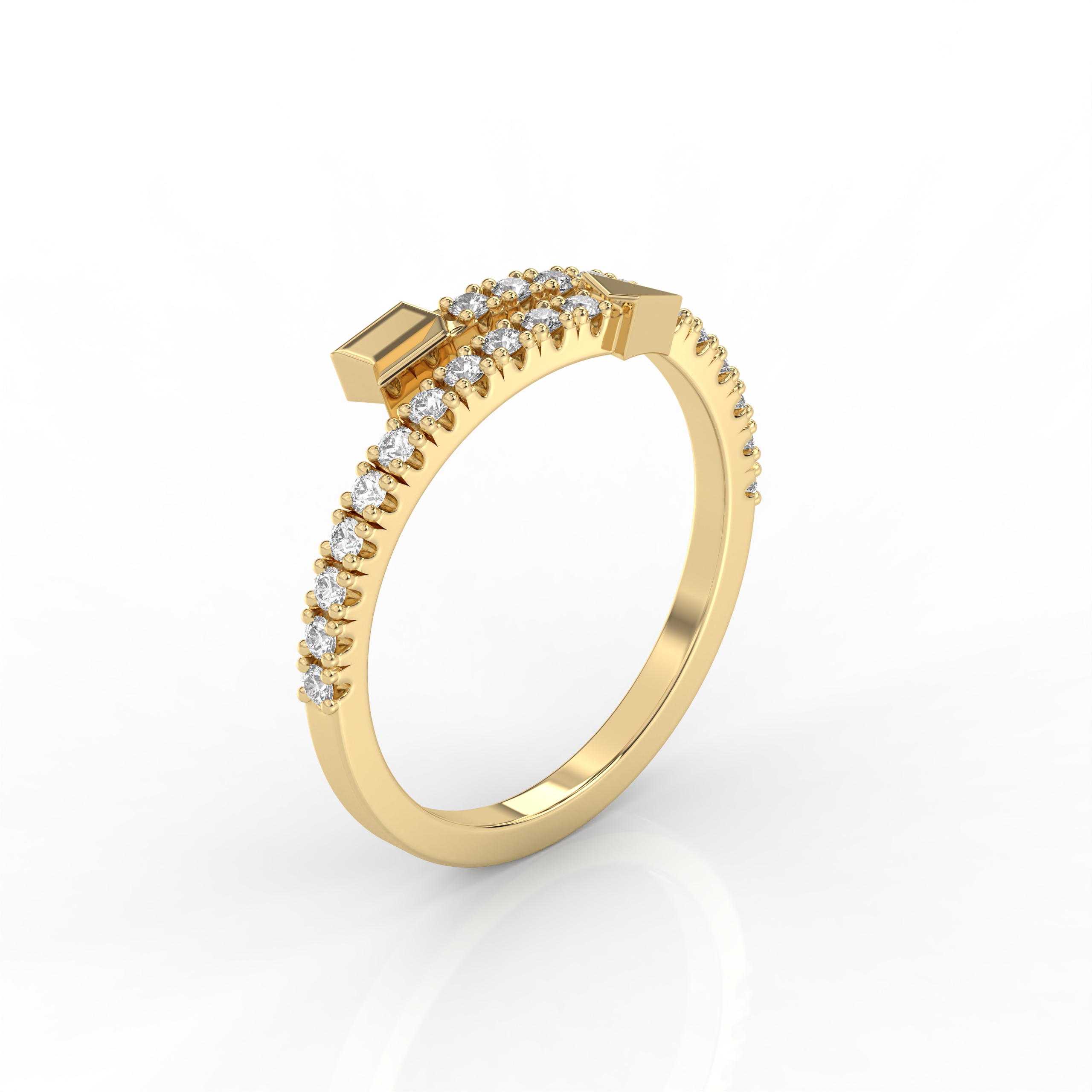 The Stacci Round Brilliant Cut Arrow Design Fashion Ring