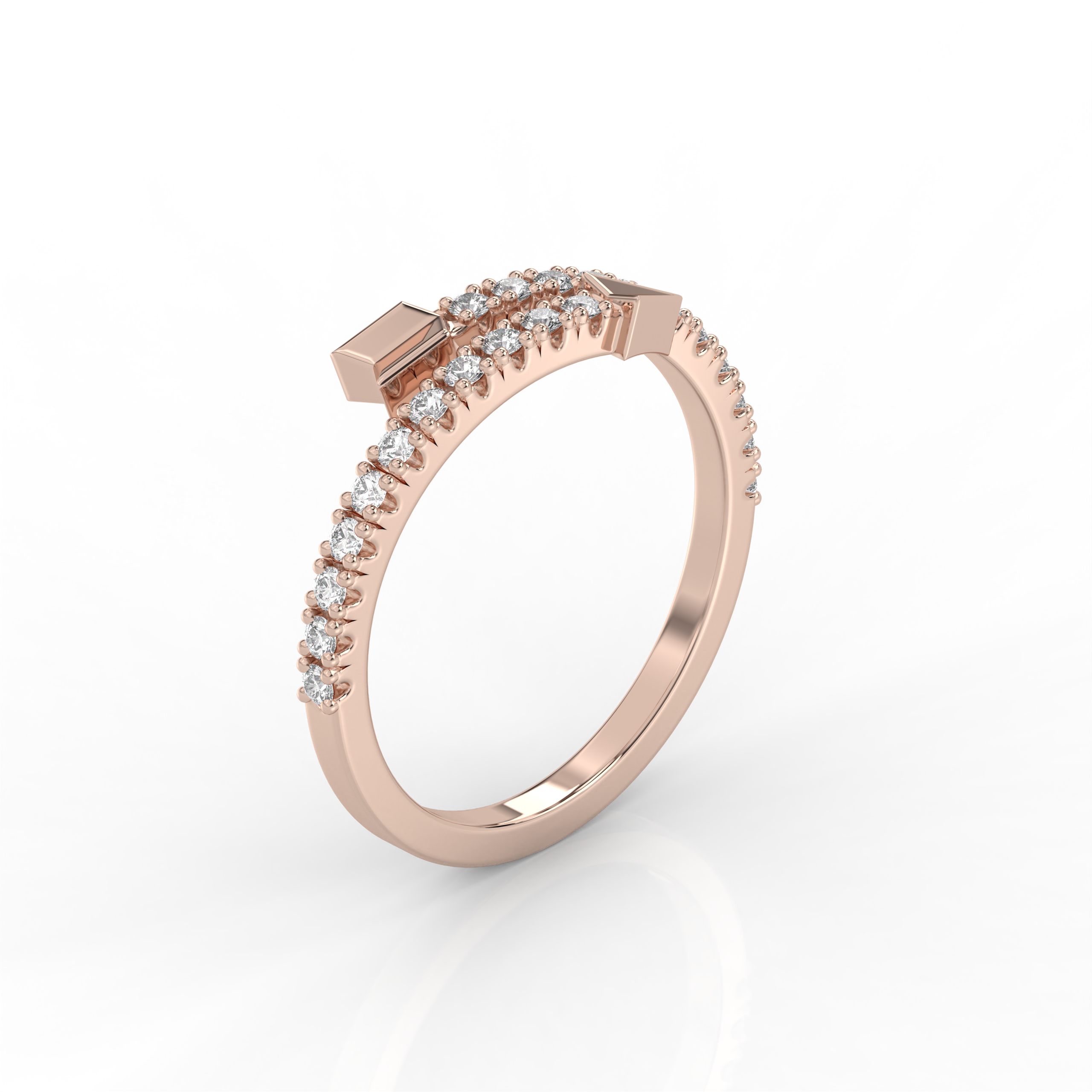 The Stacci Round Brilliant Cut Arrow Design Fashion Ring