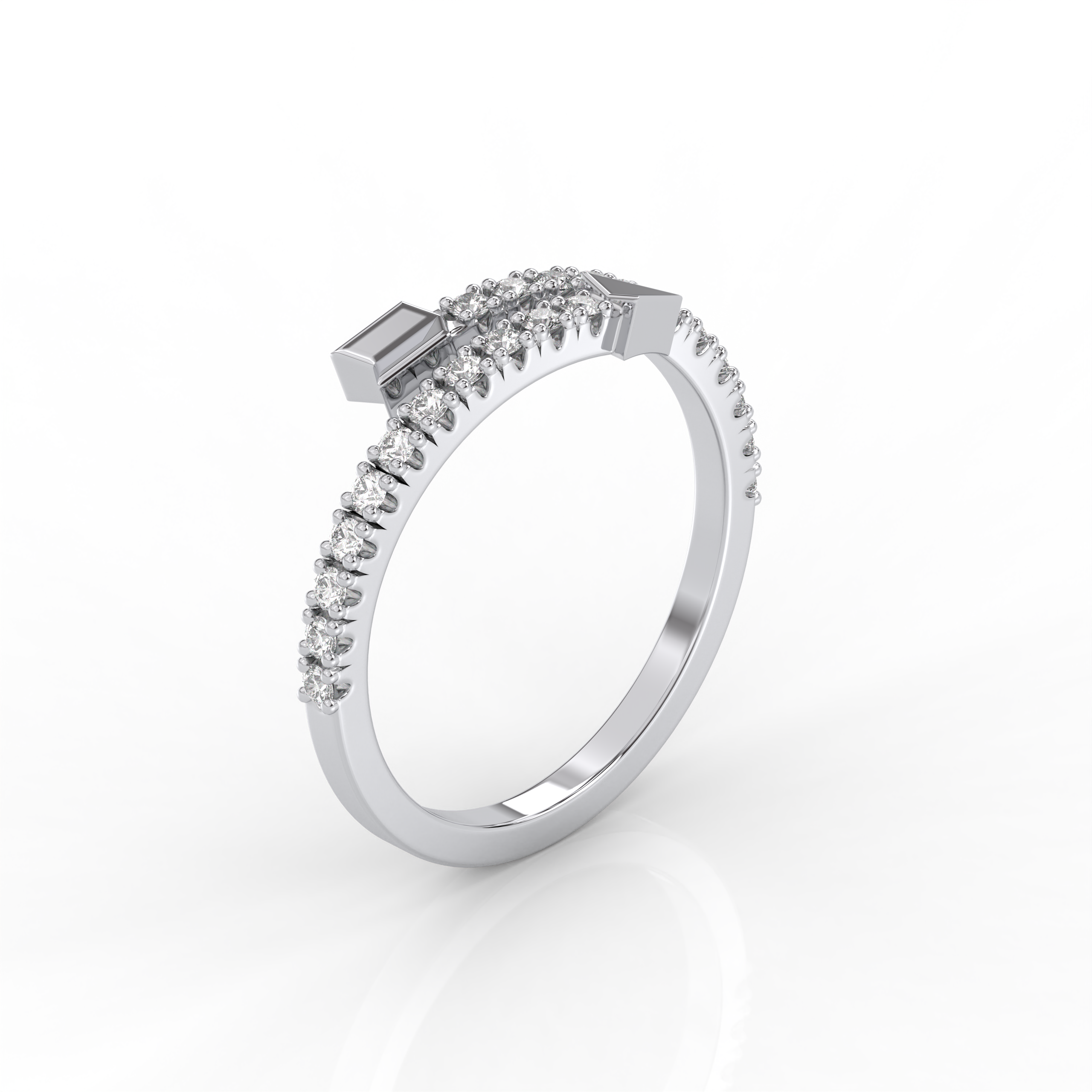 The Stacci Round Brilliant Cut Arrow Design Fashion Ring