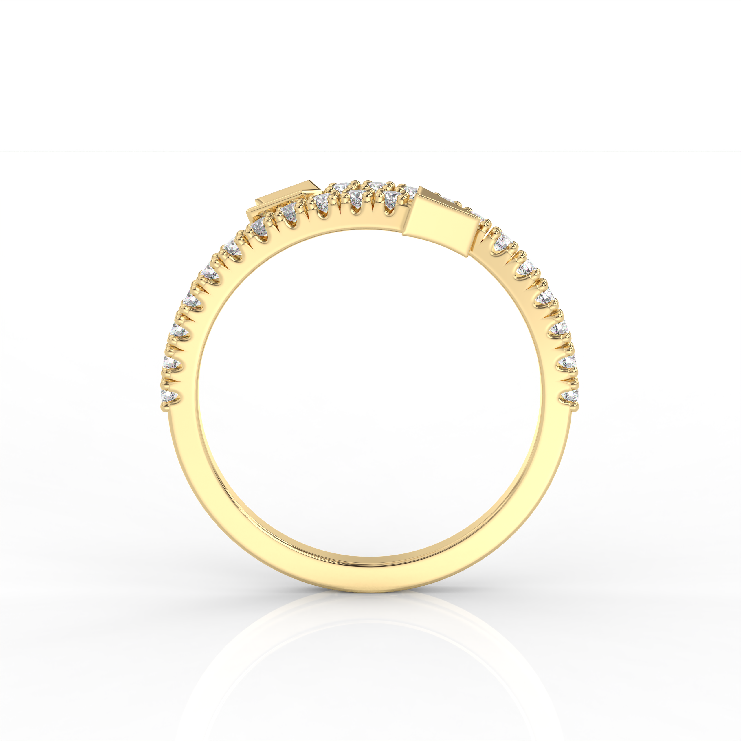 The Stacci Round Brilliant Cut Arrow Design Fashion Ring