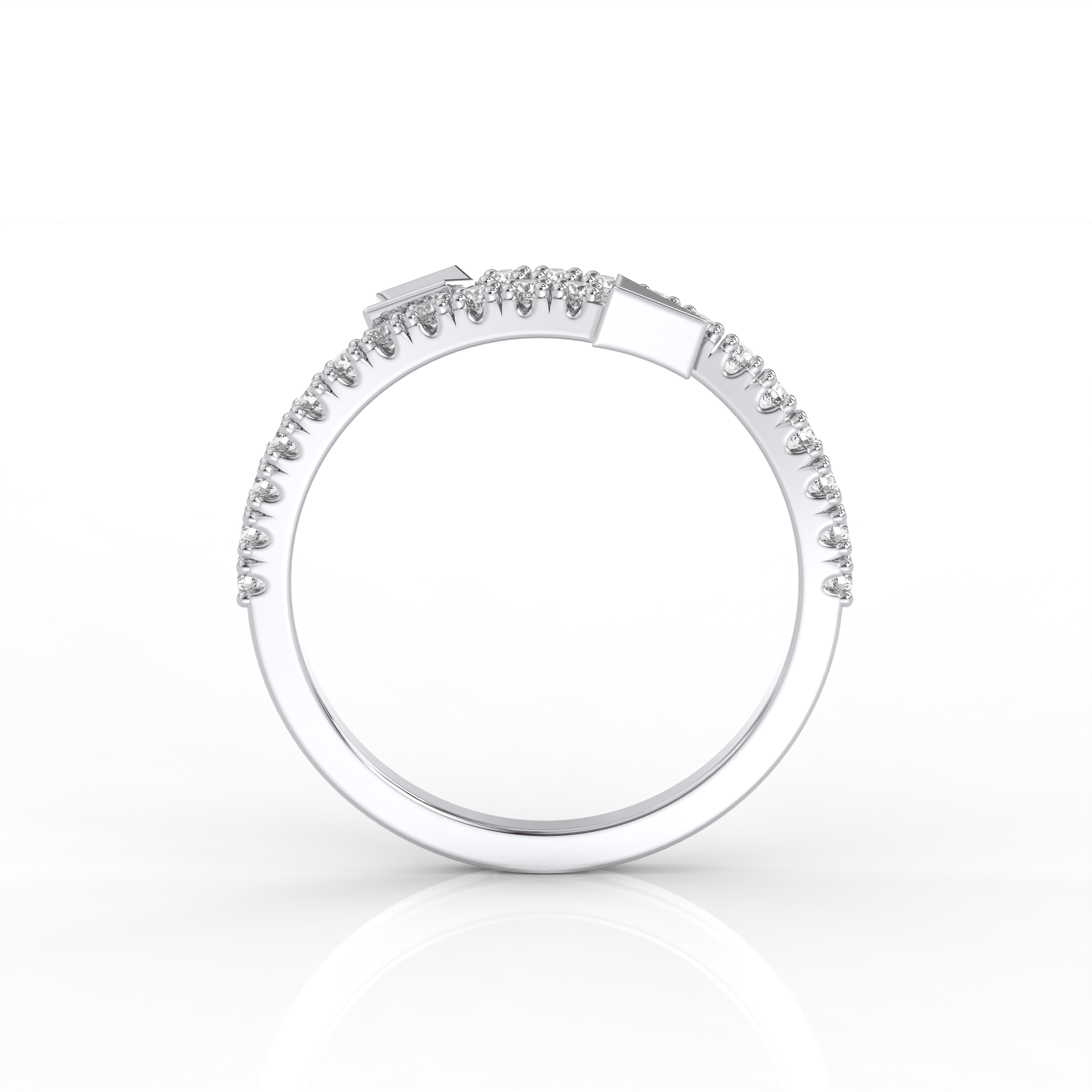 The Stacci Round Brilliant Cut Arrow Design Fashion Ring