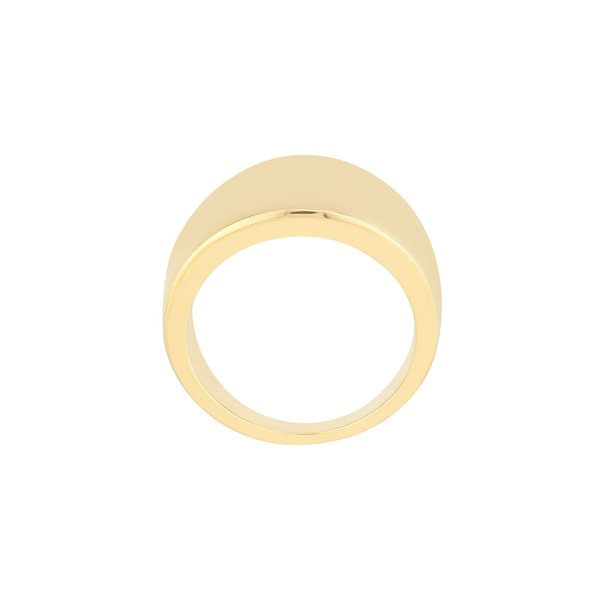 Wide Band Signet Ring 14K Yellow Gold