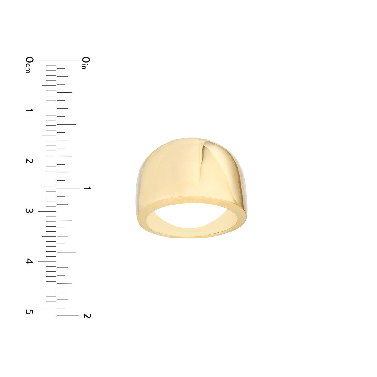 Wide Band Signet Ring 14K Yellow Gold