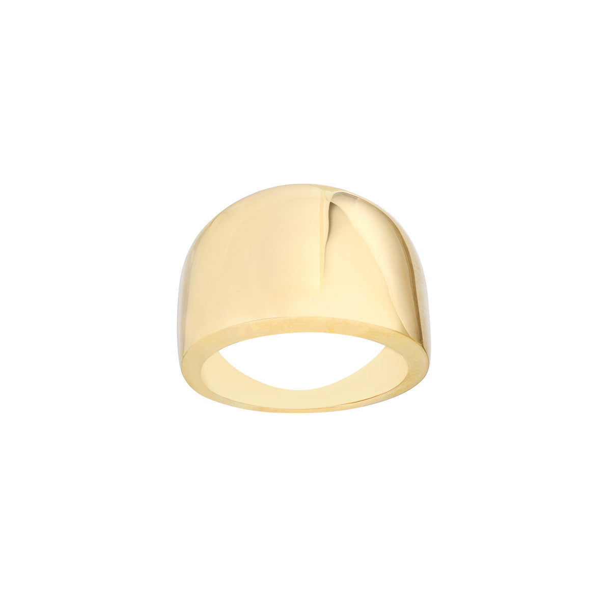 Wide Band Signet Ring 14K Yellow Gold