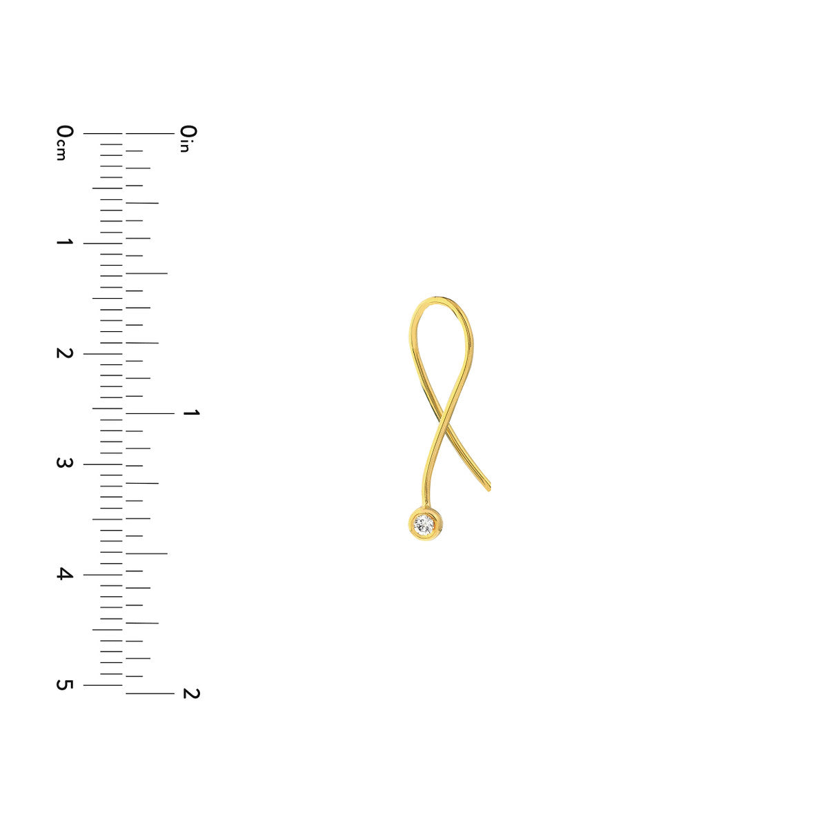 1/20tcw Diamond Bezel Wire Threader Earrings 14K Yellow Gold