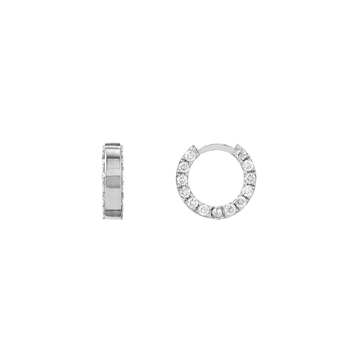 1/2tcw Diamond 10mm Hoop Earrings 14K Yellow, White or Rose Gold