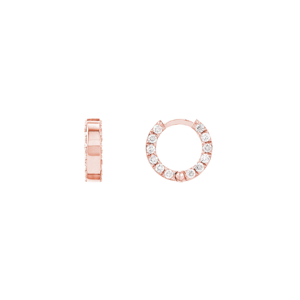 1/2tcw Diamond 10mm Hoop Earrings 14K Yellow, White or Rose Gold
