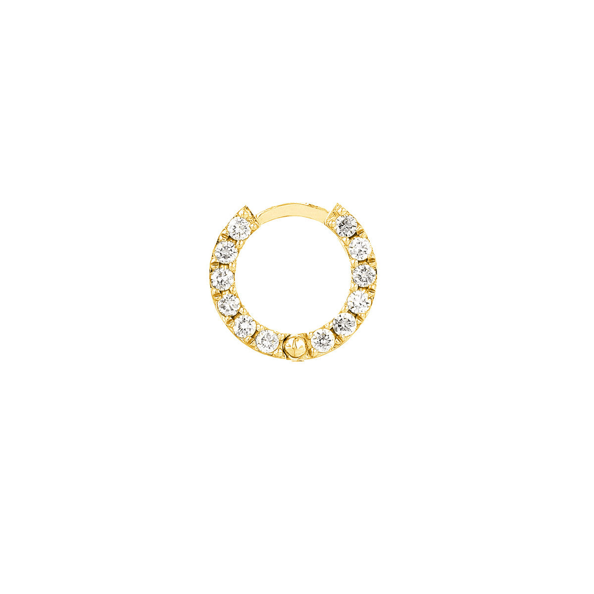 1/2tcw Diamond 10mm Hoop Earrings 14K Yellow, White or Rose Gold