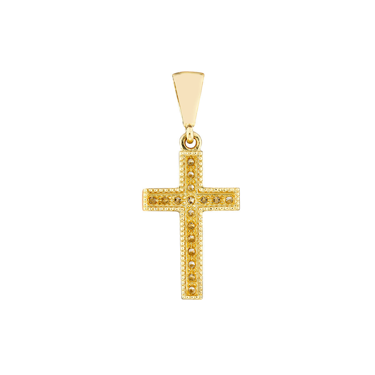 Diamond Mini Cross Pendant 14K Yellow Gold