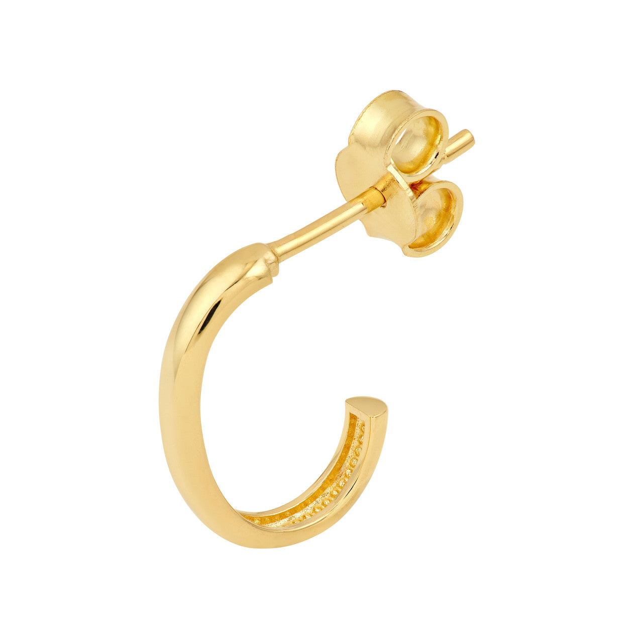 12.75mm Medium J Hoop Earring 14K Yellow Gold