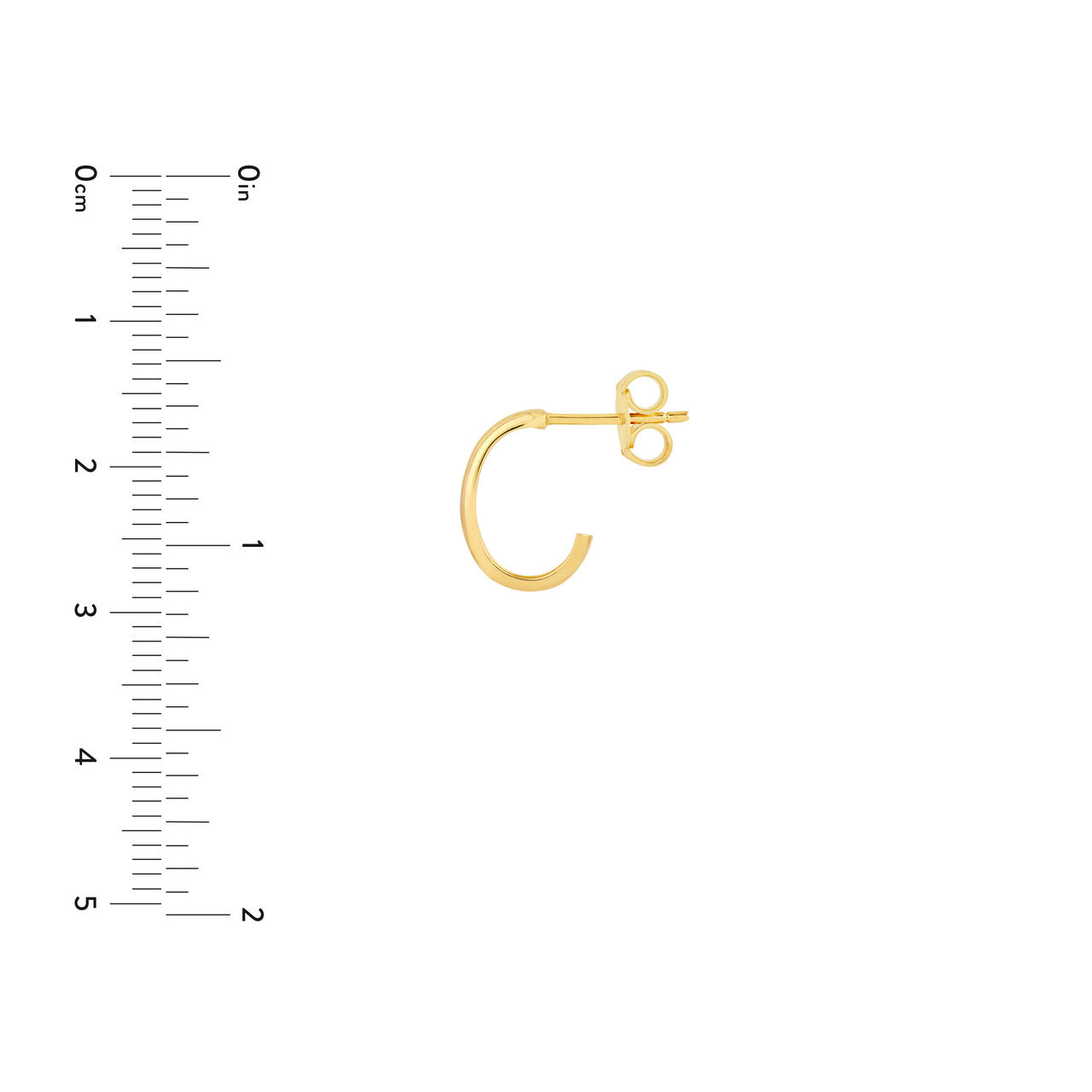 12.75mm Medium J Hoop Earring 14K Yellow Gold