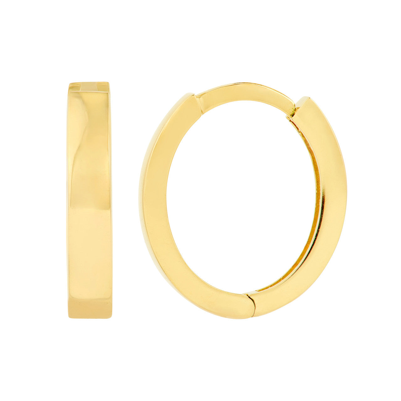 2mm Oval Hoop Earrings 14K Yellow Gold