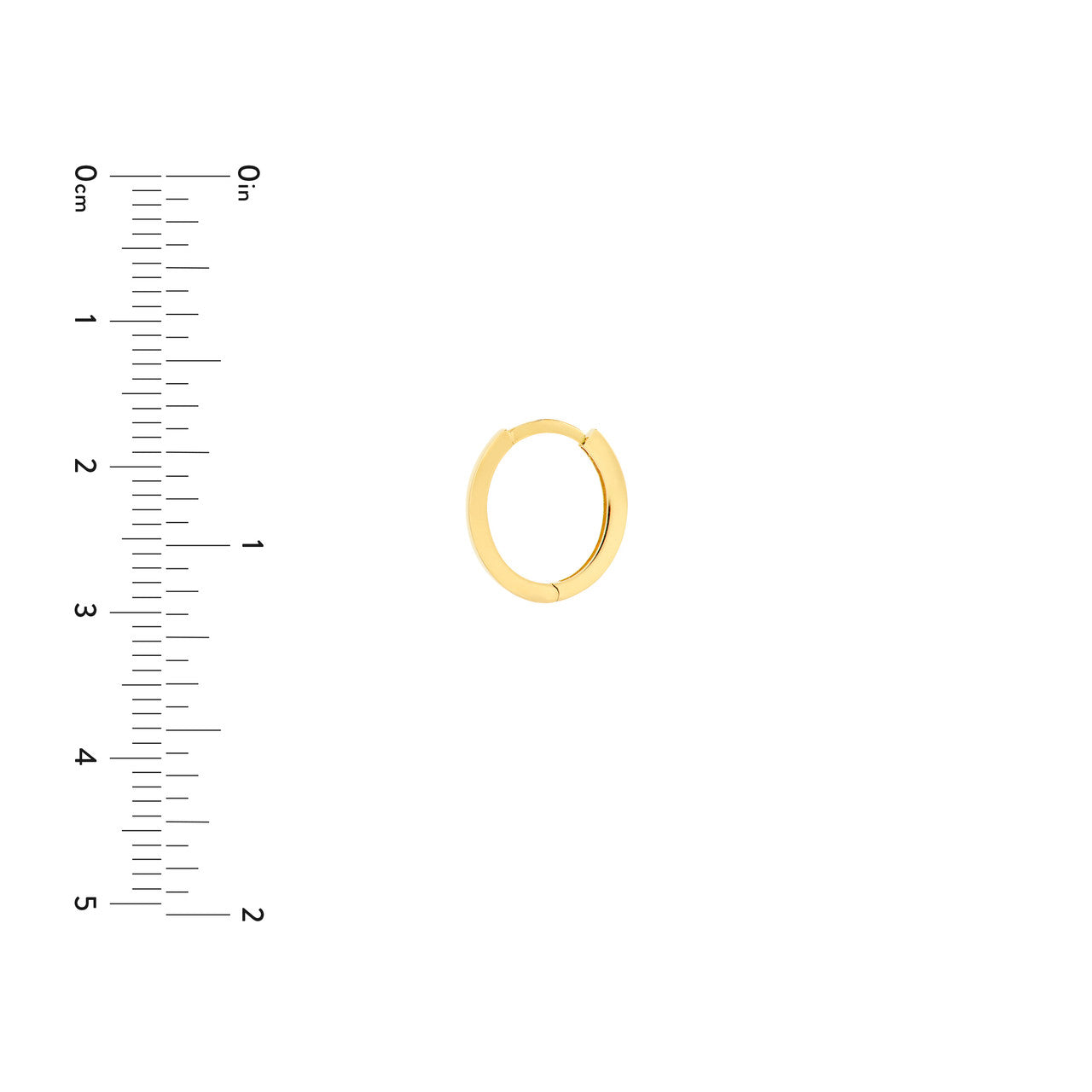 2mm Oval Hoop Earrings 14K Yellow Gold