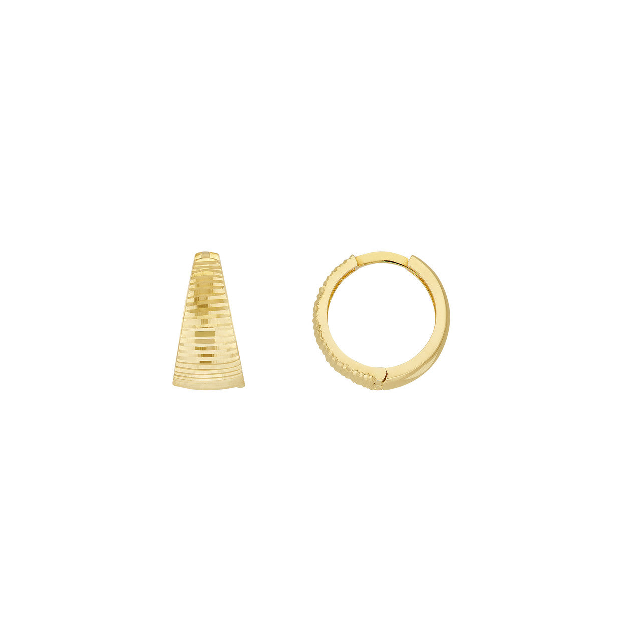 D/C Tapered Reversible Hoop Earrings 14K Yellow Gold