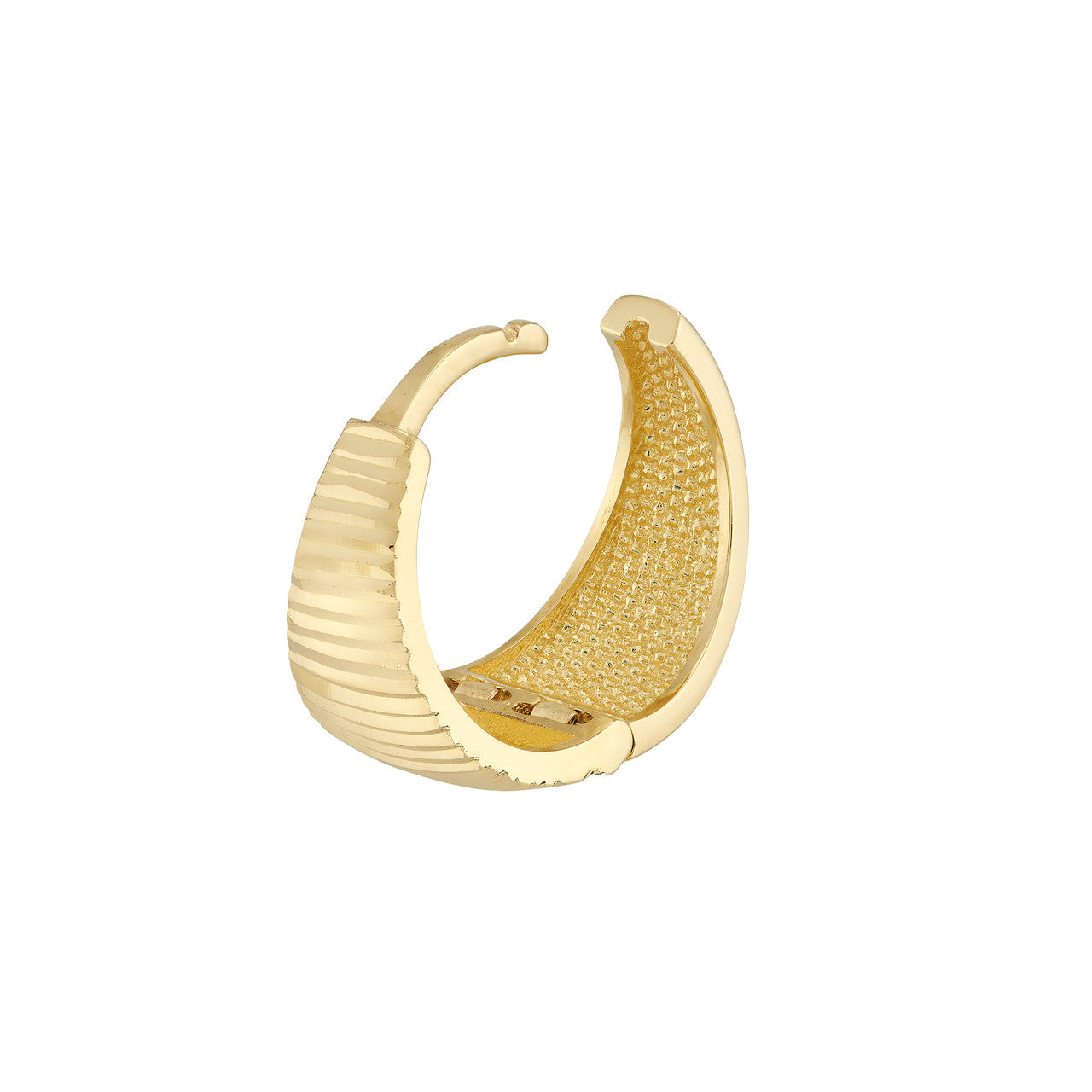 D/C Tapered Reversible Hoop Earrings 14K Yellow Gold