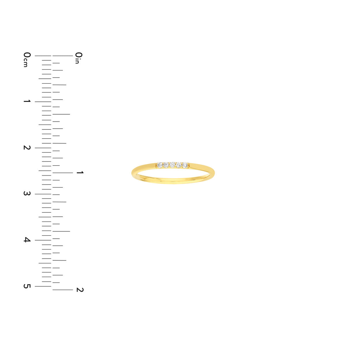 Diamond Center Polished Band Ring 14K Yellow Gold