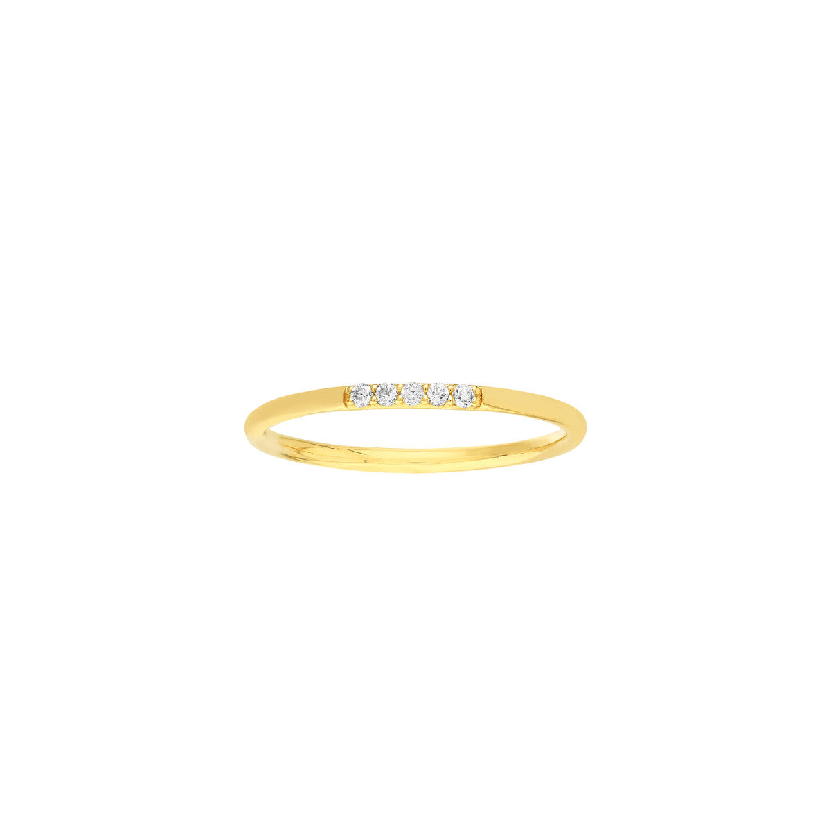 Diamond Center Polished Band Ring 14K Yellow Gold