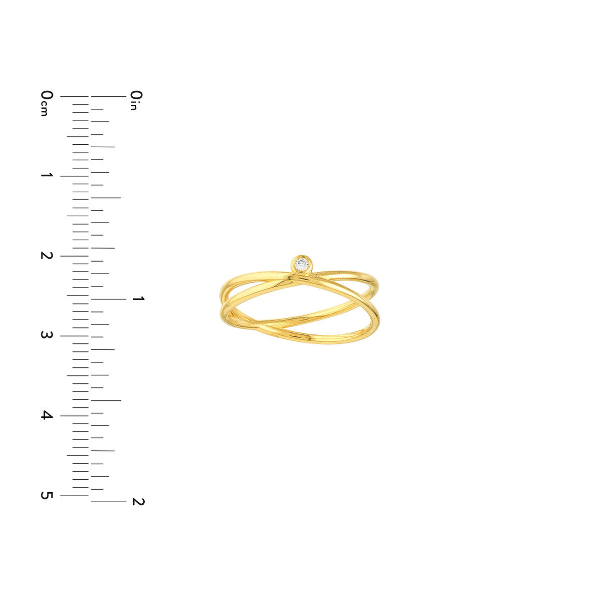 Diamond Crossover Ring 14K Yellow Gold