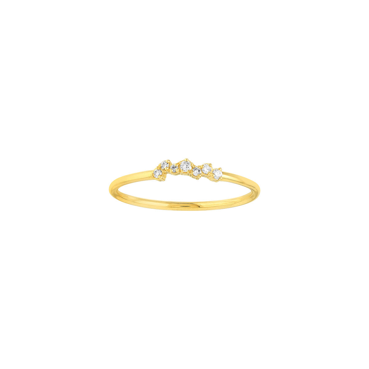 Fancy Diamond Cluster Ring 14K Yellow Gold