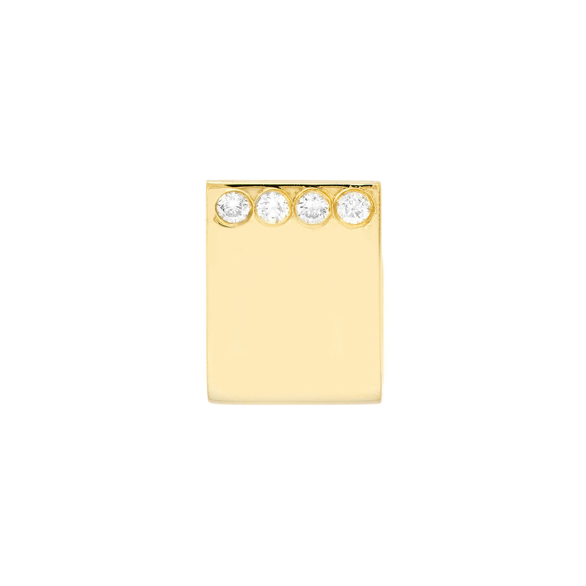 Flushed Diamond J-Huggie Earrings 14K Yellow Gold