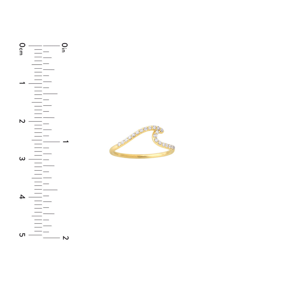 Diamond Wave Ring 14K Yellow Gold