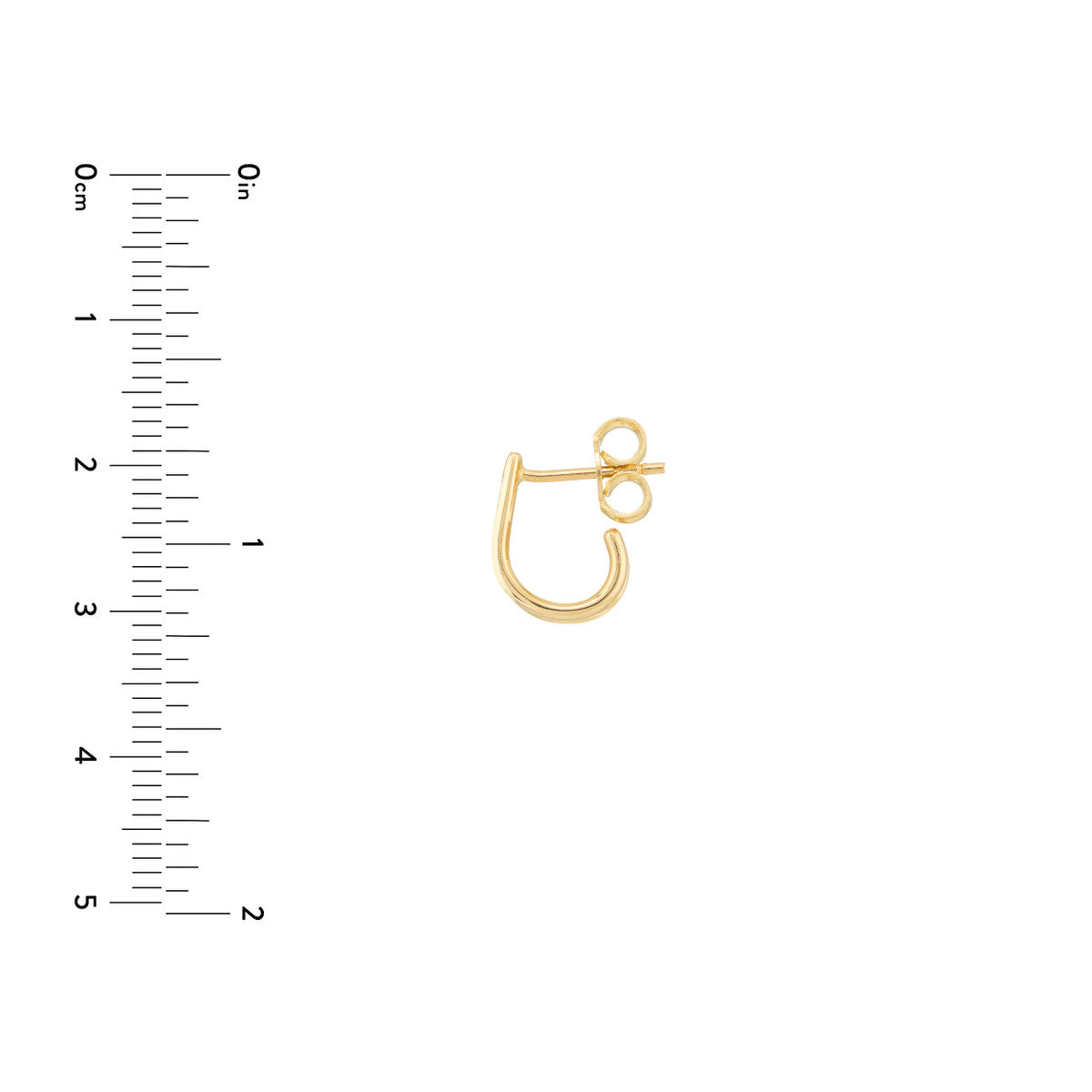 Diamond Double J Hoop Earring 14K Yellow Gold